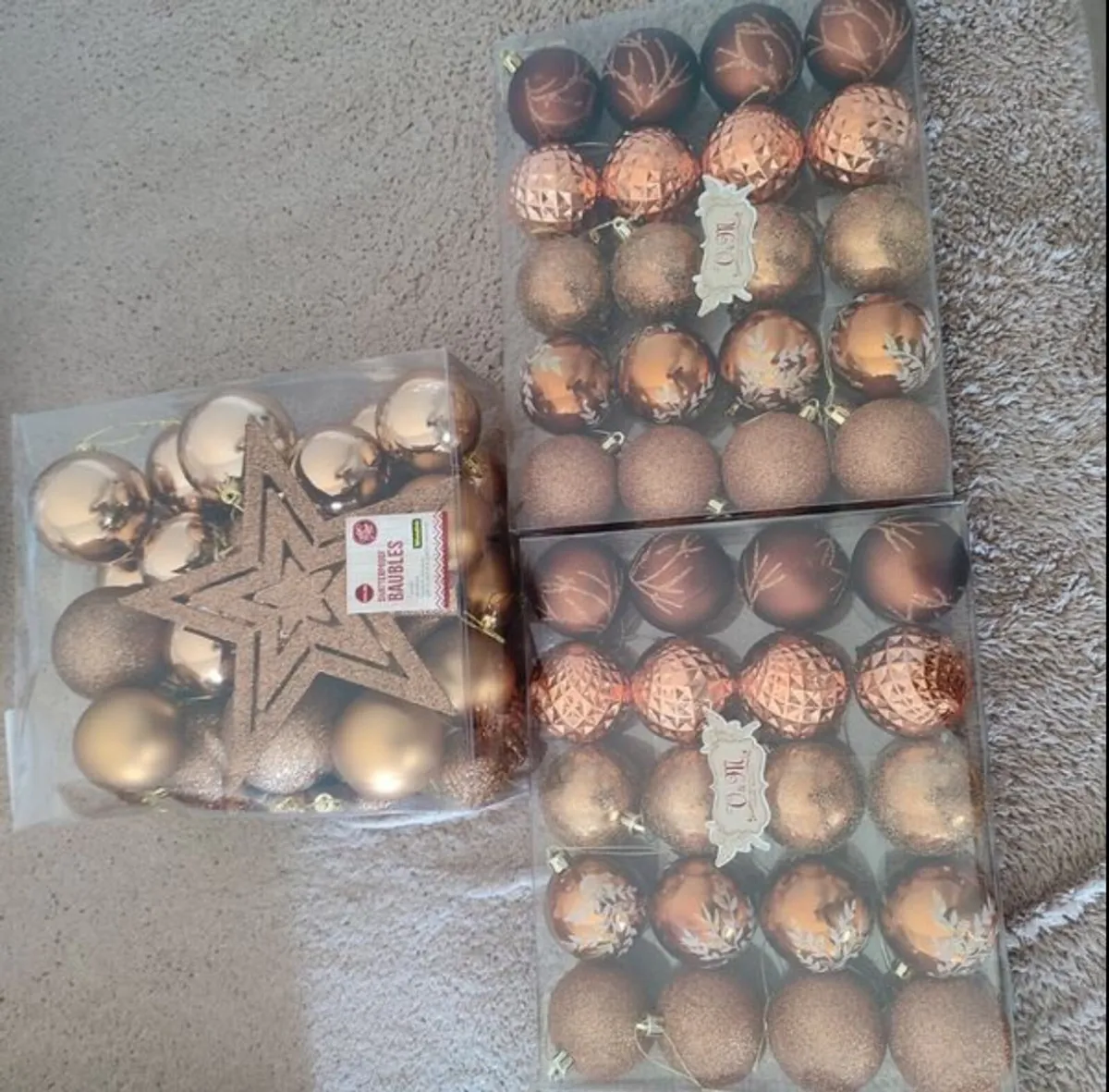 BRAND NEW Coppper Christmas Baubles