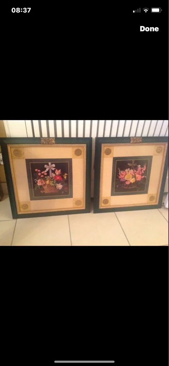 Framed 3 D Floral Pictures - Image 1