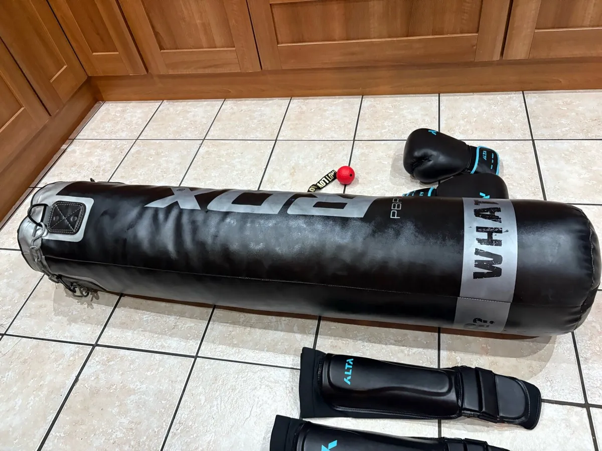 PUNCH BAG, KICK PADS, BOXING GLOVES + BOX A BALL! - Image 4
