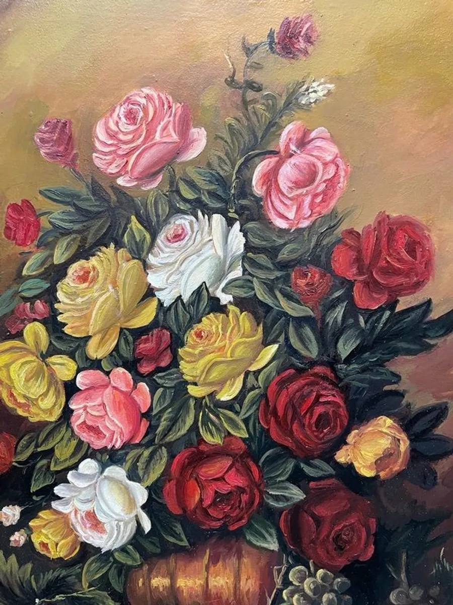 Beautiful 20th Century Still Life Oil Painting on Canvas. - Image 3