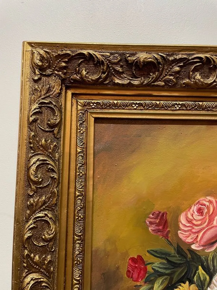 Beautiful 20th Century Still Life Oil Painting on Canvas. - Image 4