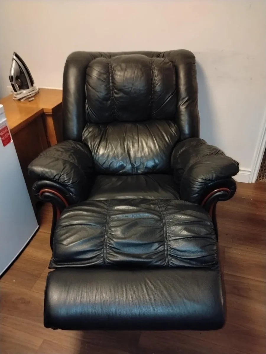 Black Leather Recliner Armchair