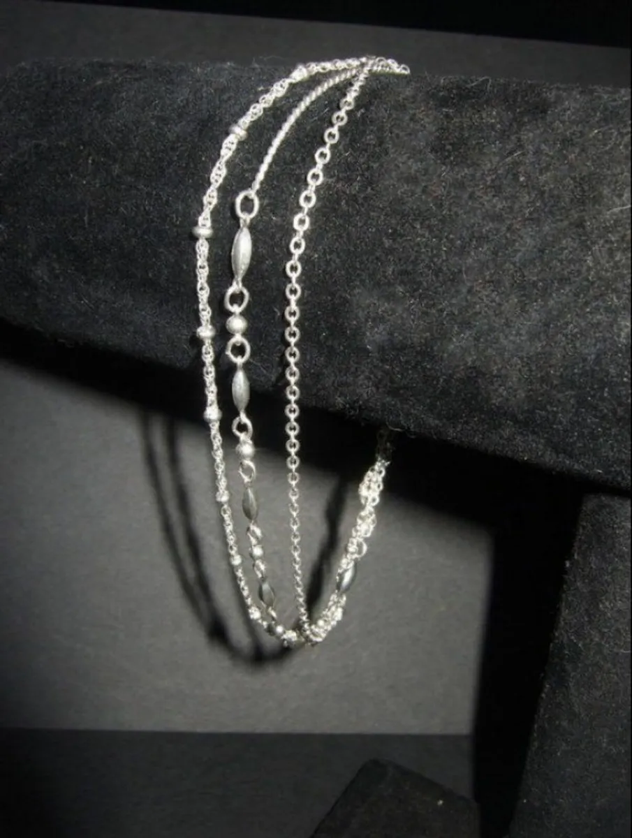 Vintage Silver Trilogy Chain Bracelet - Image 2