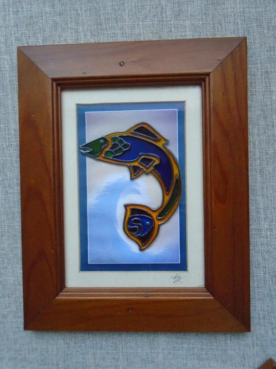 Salmon of Knowledge glass painting,Home decor - Image 3