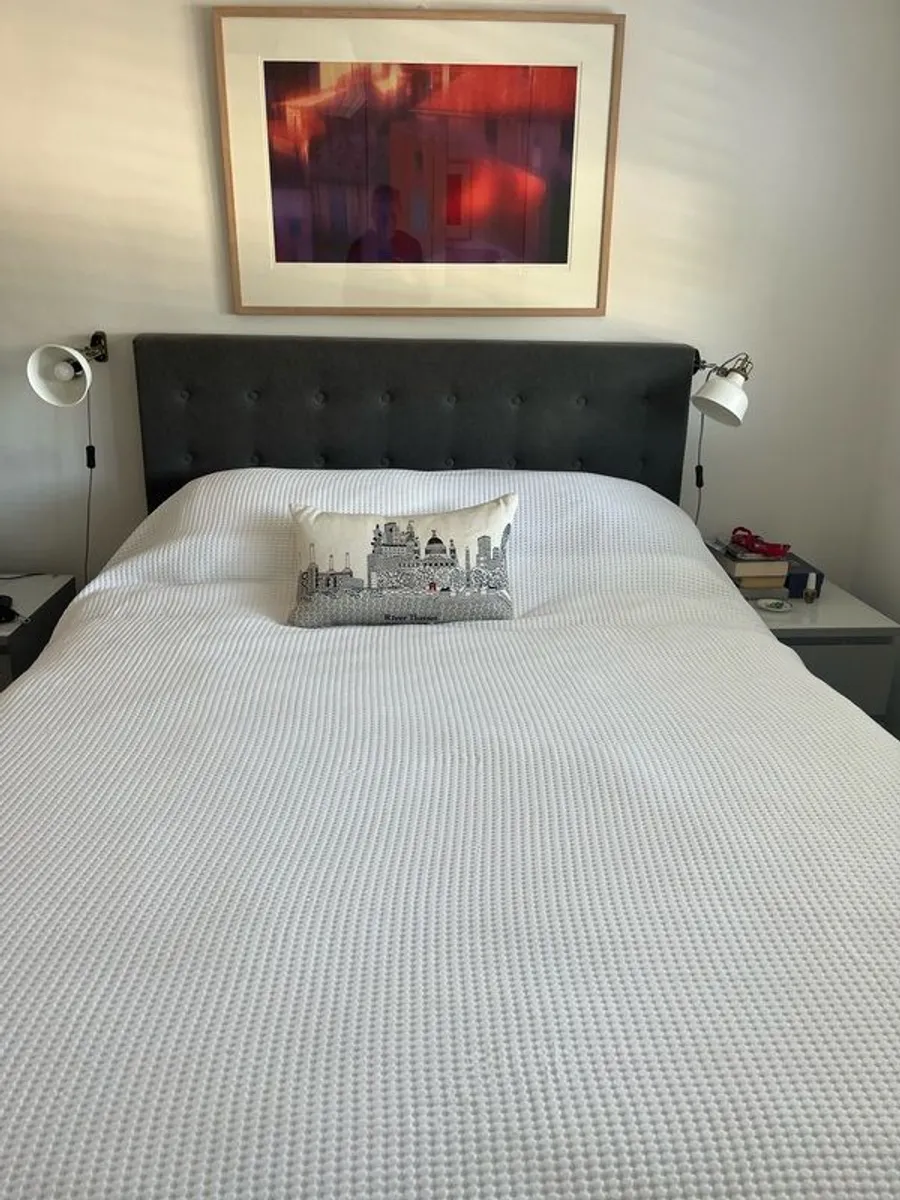 Ikea grey king size bed head - excellent condition - Image 1