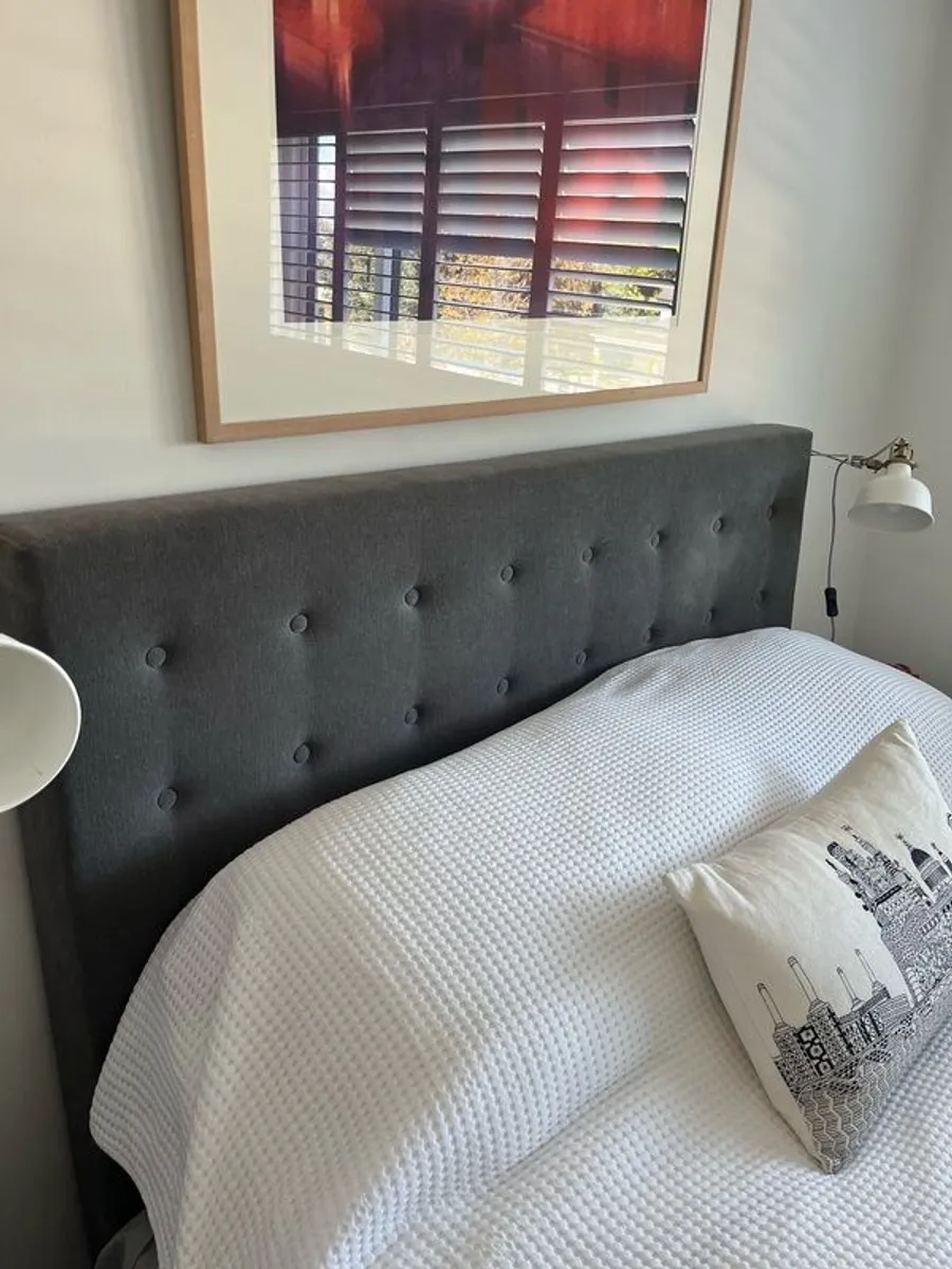 Ikea grey king size bed head - excellent condition - Image 2