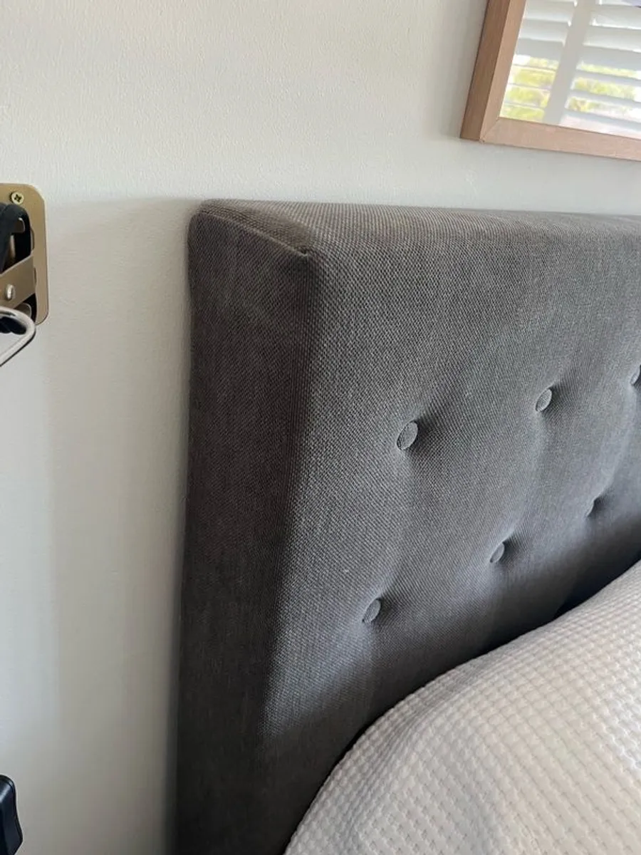 Ikea grey king size bed head - excellent condition - Image 3