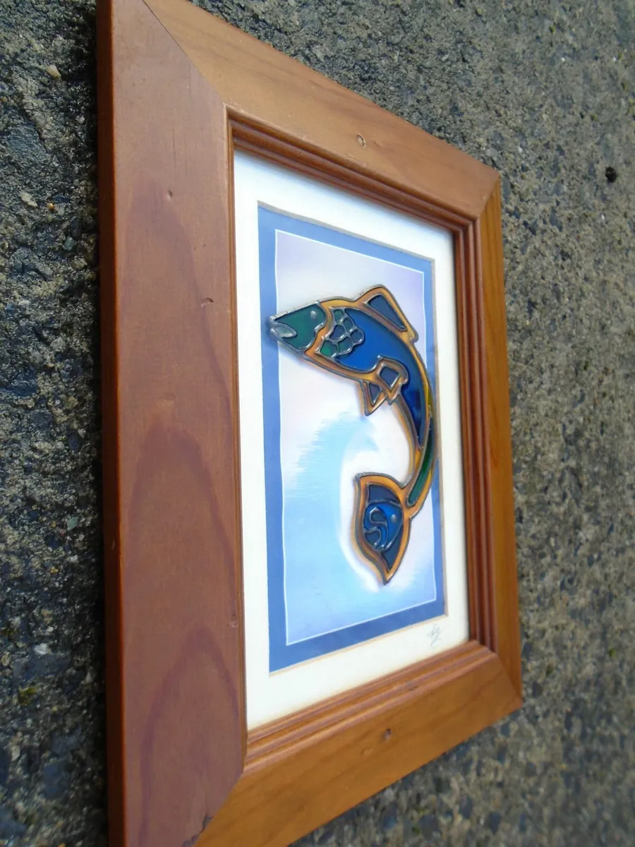 Salmon of Knowledge glass painting,Home decor - Image 2