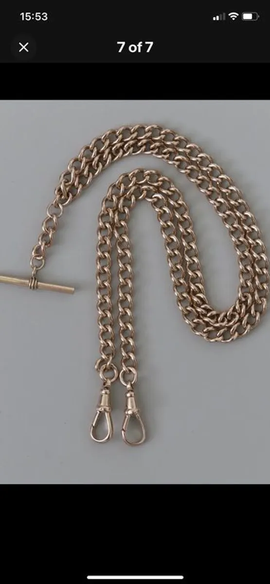 Rose Gold Albert t bar - Image 1