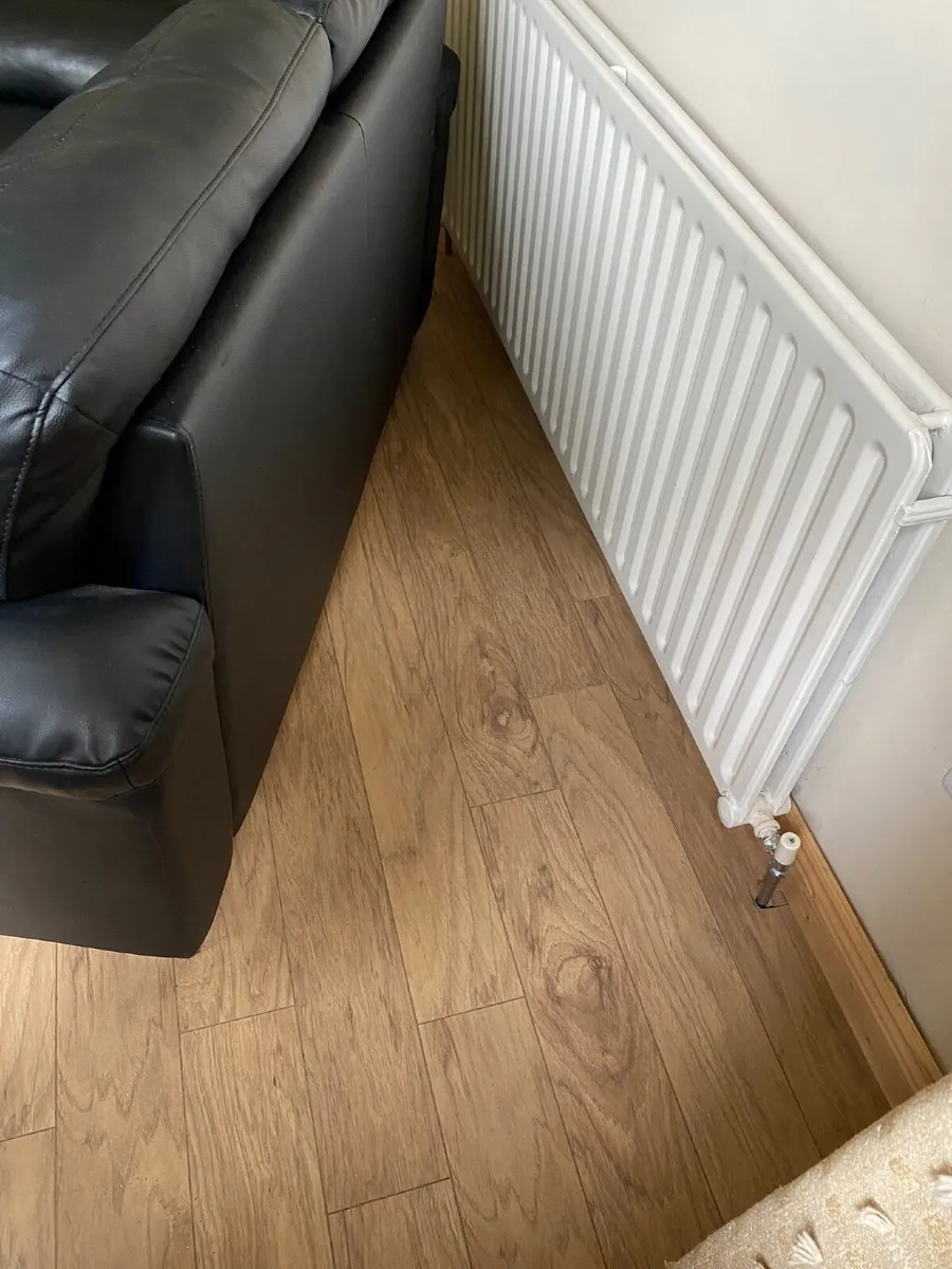 Black Faux Leather Couch - Image 3