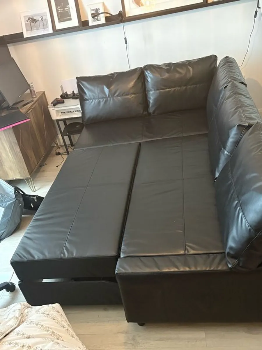 Ikea Leather Corner Sofa - Image 4