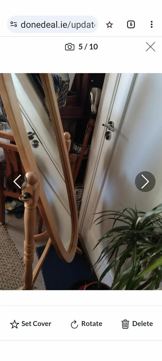 Heavy solid Oak cheval mirror - Image 3