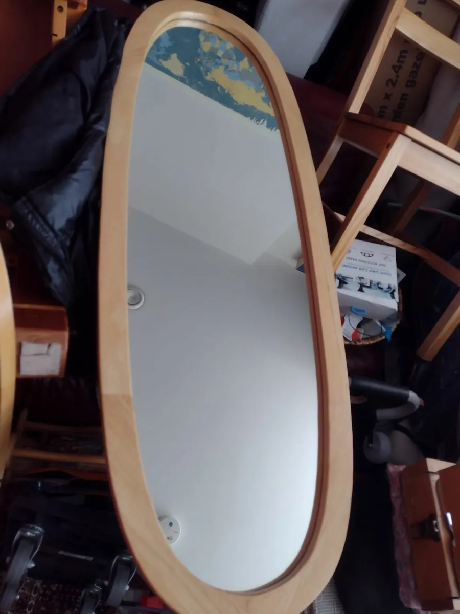 Heavy solid Oak cheval mirror - Image 2