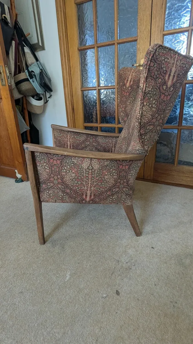 Parker knoll armchair w William Morris fabric - Image 3