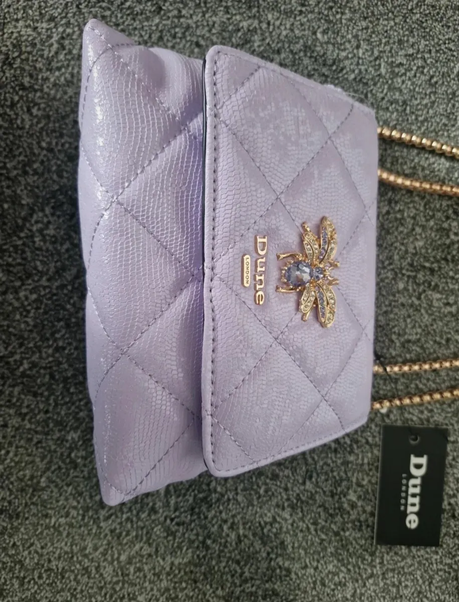 Light purple Dune handbag with golden straps - Image 1