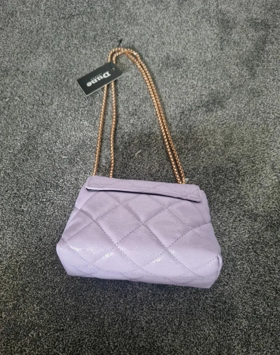 Light purple Dune handbag with golden straps - Image 4