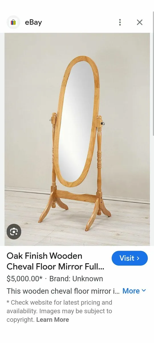 Heavy solid Oak cheval mirror - Image 1