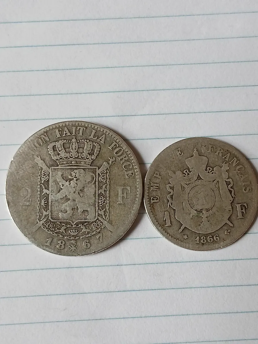 1867 &66 french coins - Image 1