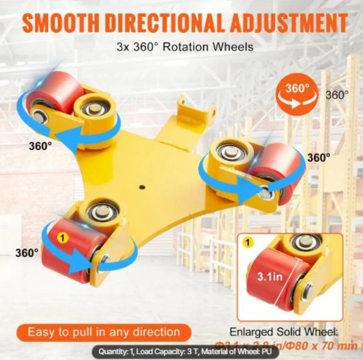 Machinery Skate Dolly, 6614 LBS/3T Industrial - Image 2