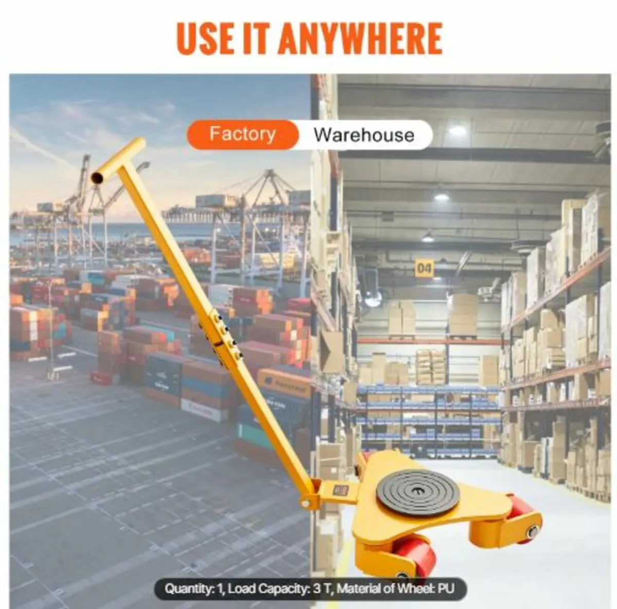 Machinery Skate Dolly, 6614 LBS/3T Industrial - Image 3