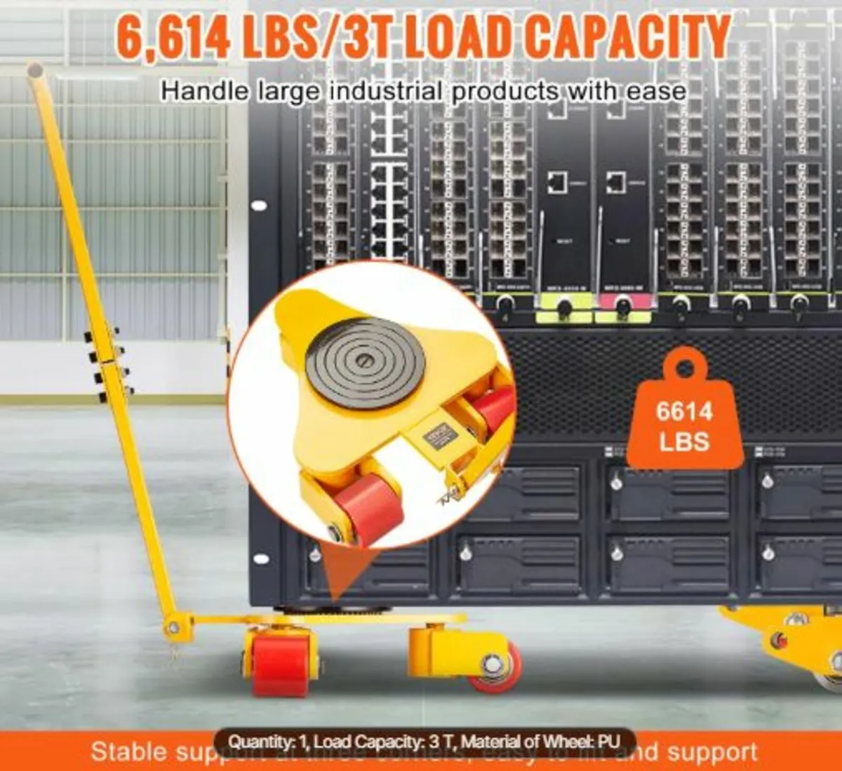 Machinery Skate Dolly, 6614 LBS/3T Industrial - Image 4
