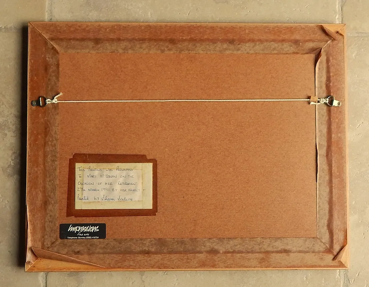 Large Signed Vintage Watercolour  Winter Landscape - Image 4