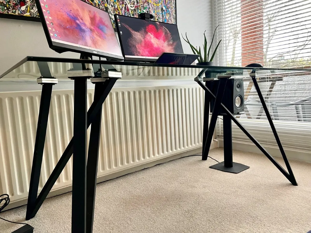 Glass Dining Table or Home Office Desk - Seats 4-6 - Image 4