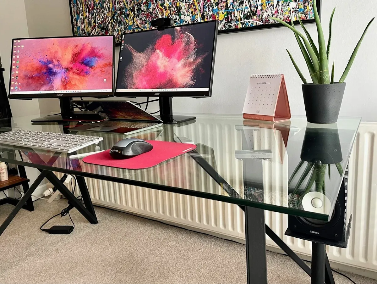 Glass Dining Table or Home Office Desk - Seats 4-6 - Image 2