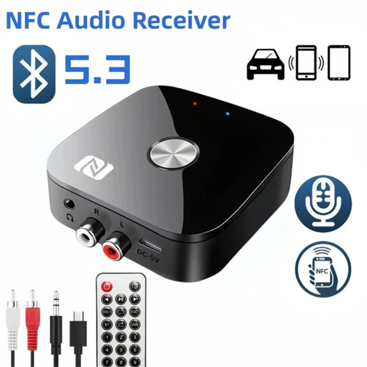 NFC Bluetooth 5.3 Audio Receiver Bluetooth - Image 1