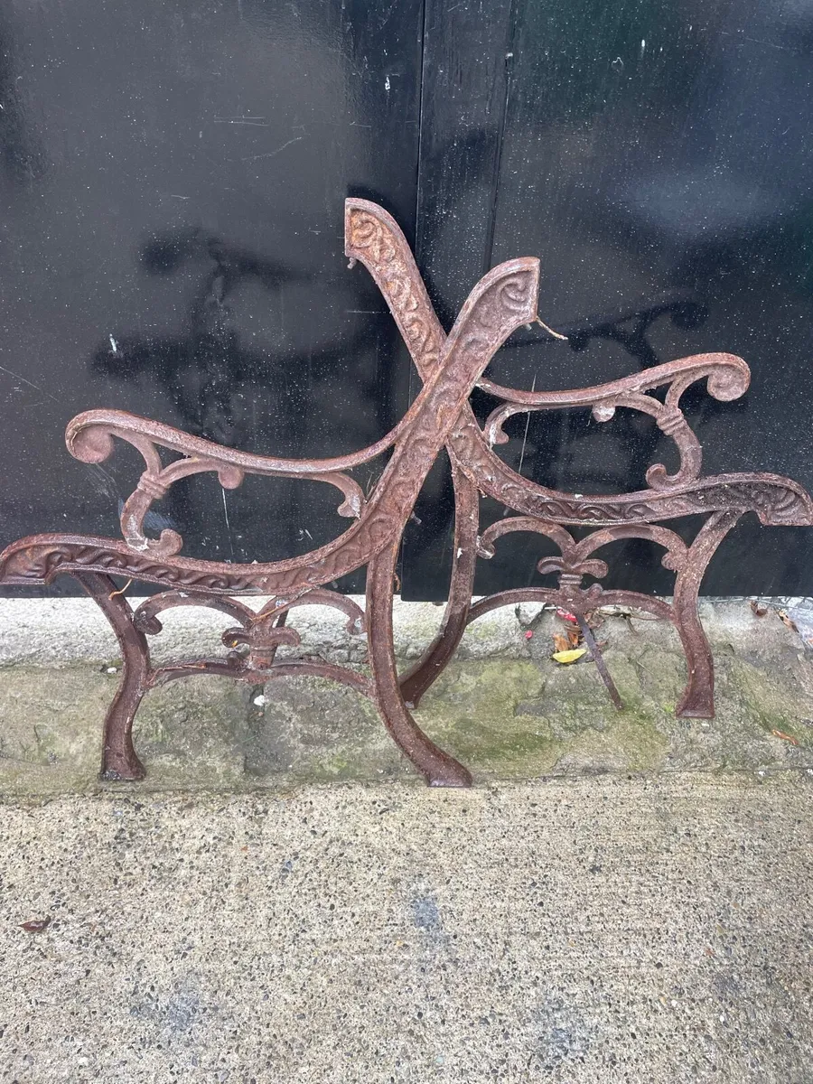 Two sets of Metal bench ends - Image 2