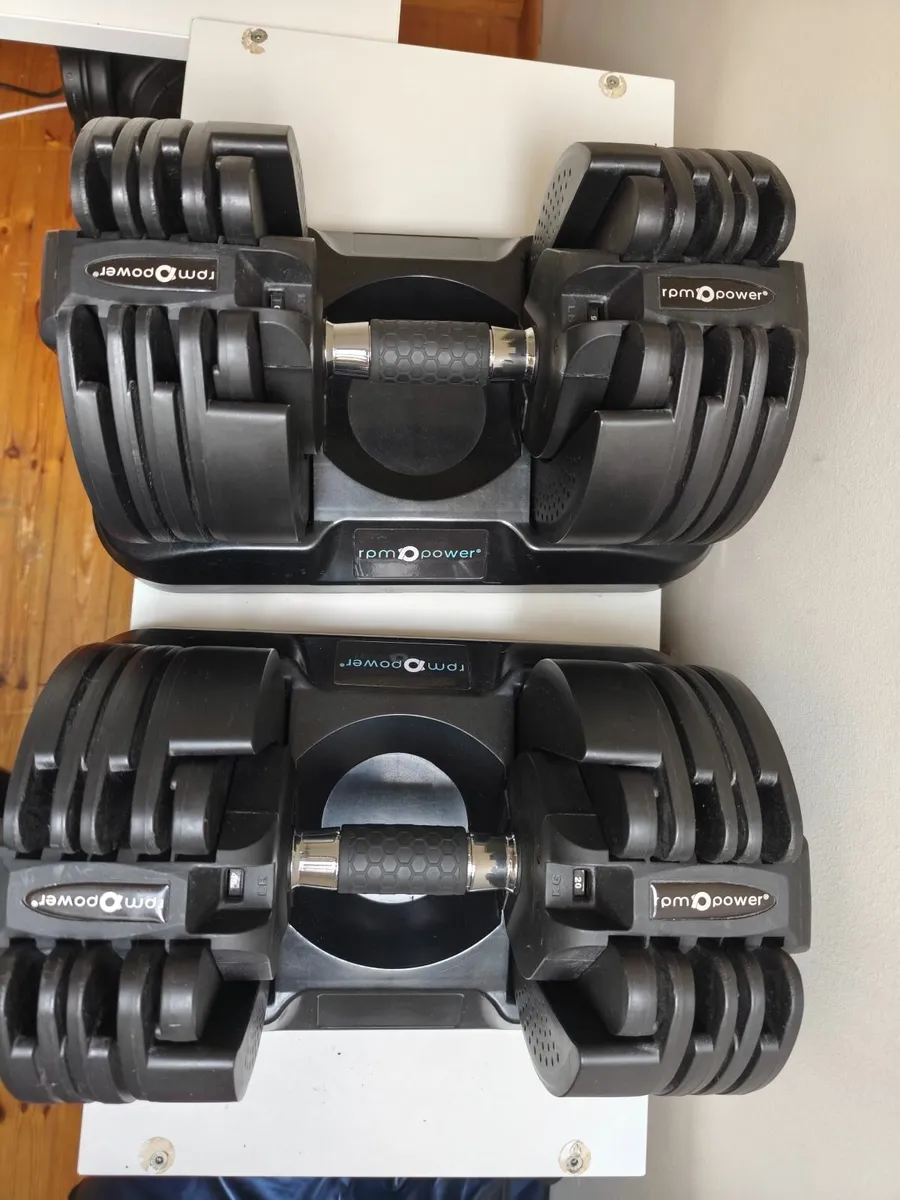 Adjustable dumbbells 20kg 45lb rpm power - Image 1