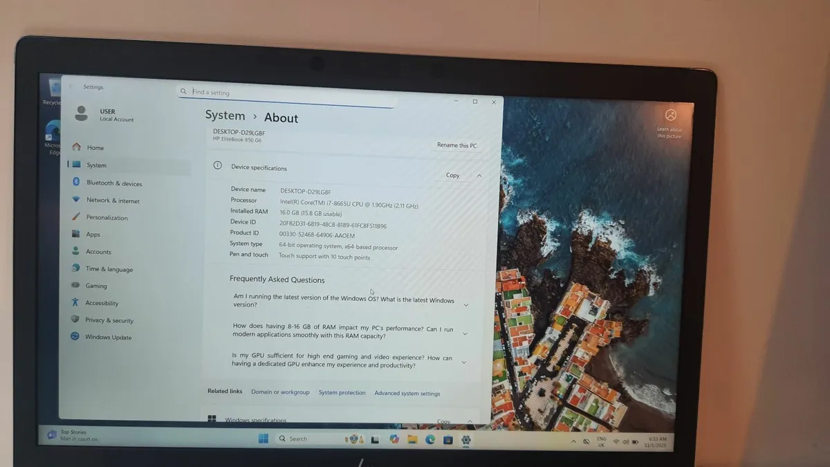 HP EliteBook 850 G6 - Image 3