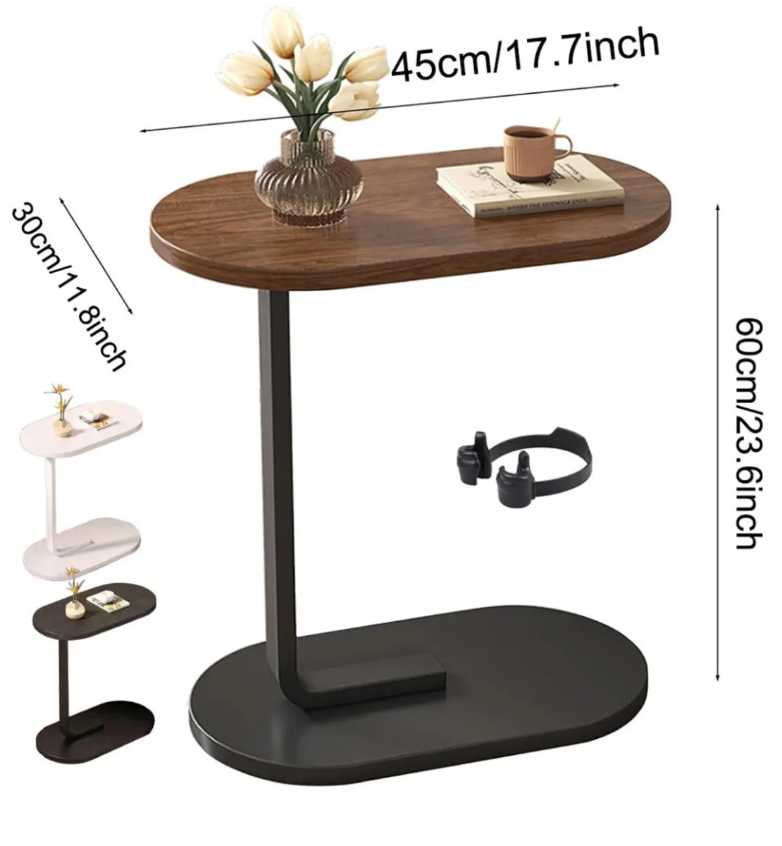 C Shaped Side End Coffee Table NEW - Image 2