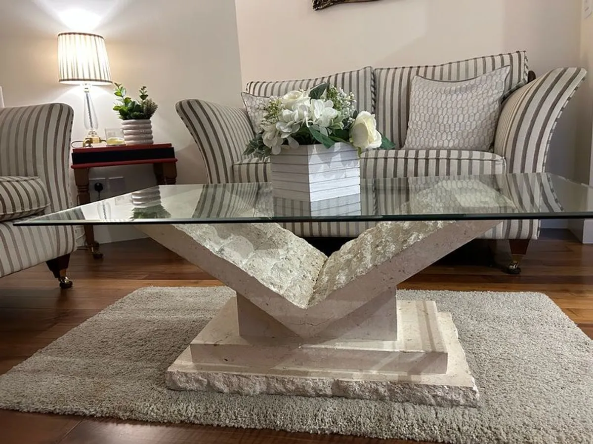 Coffee Table, & 1 Cuddler Armchair For Sale. - Image 2