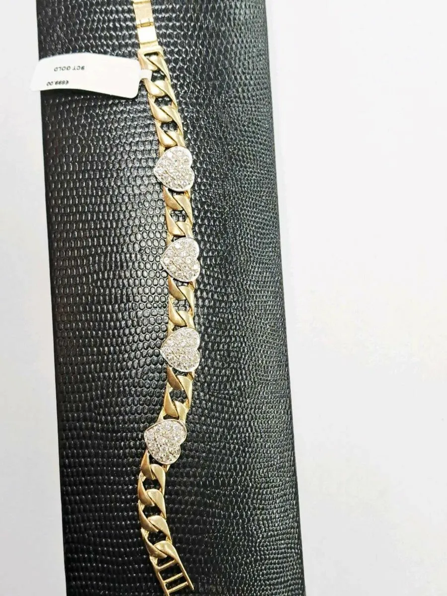 9K Gold Hearted Bracelet 9CT - Image 3