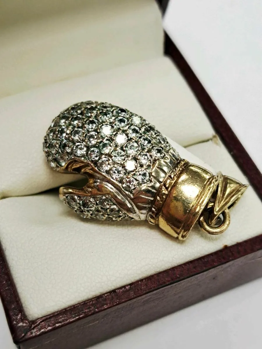 9K Gold Boxing Glove Pendant 9CT - Image 1
