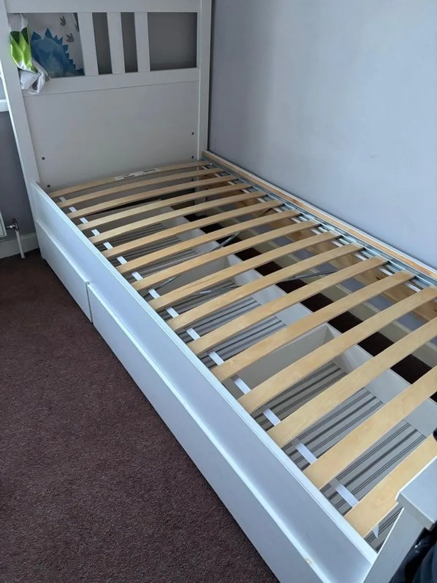 IKEA Hemnes Single Bed with roll out drawers - Image 4