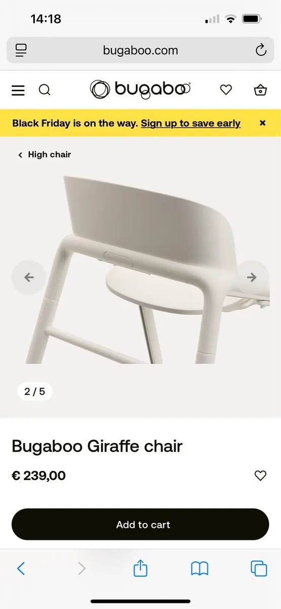 Bugaboo giraffe white feeding chair - Image 2