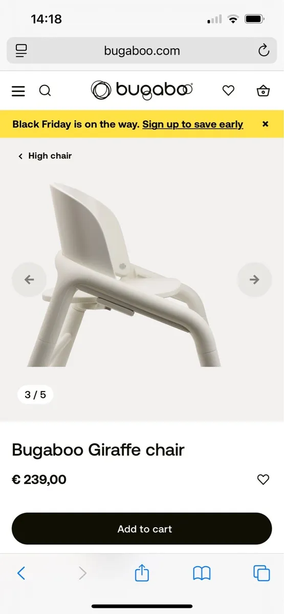 Bugaboo giraffe white feeding chair - Image 3