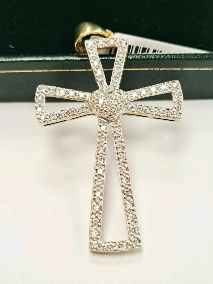 9K Gold Cross Cizat Pendant - Image 1