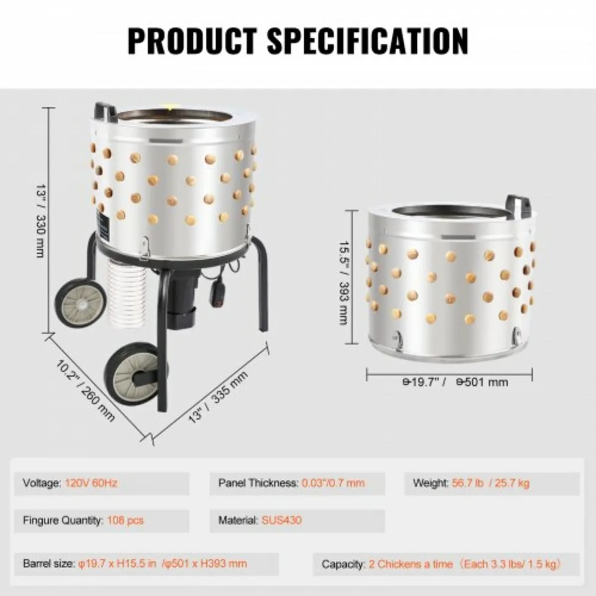 Chicken Plucker Machine, Feather Plucker with 20-i - Image 4