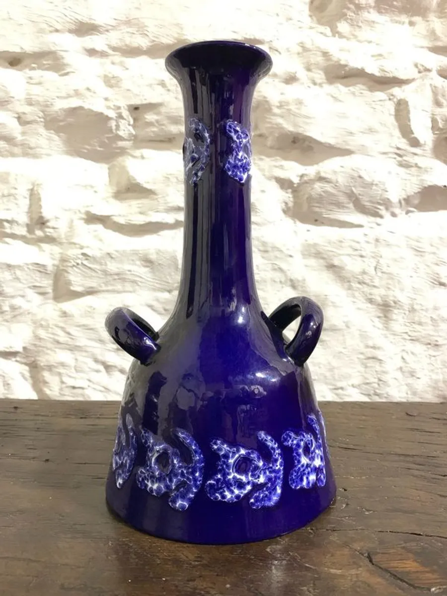 Jasba Mid-Century Blue Glazed Vase (West Germany, 843/25) - Image 1
