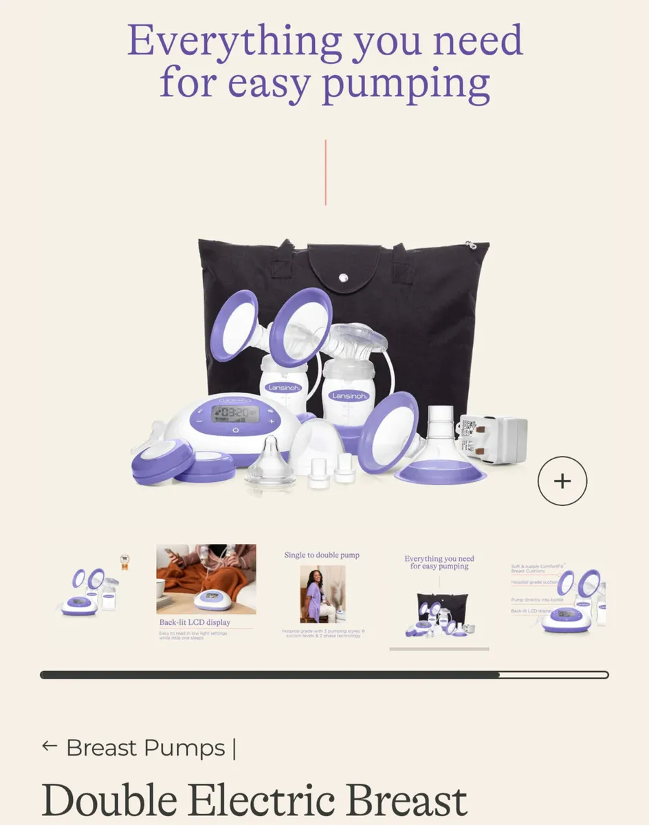 Lansinoh electric double breast pump. - Image 1