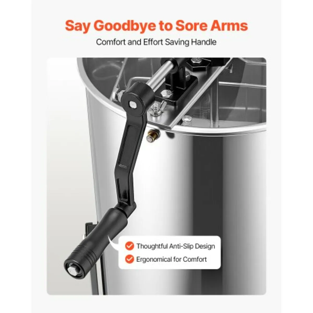 Honey Extractor, 2 Frame Manual Honey Spinner with - Image 3