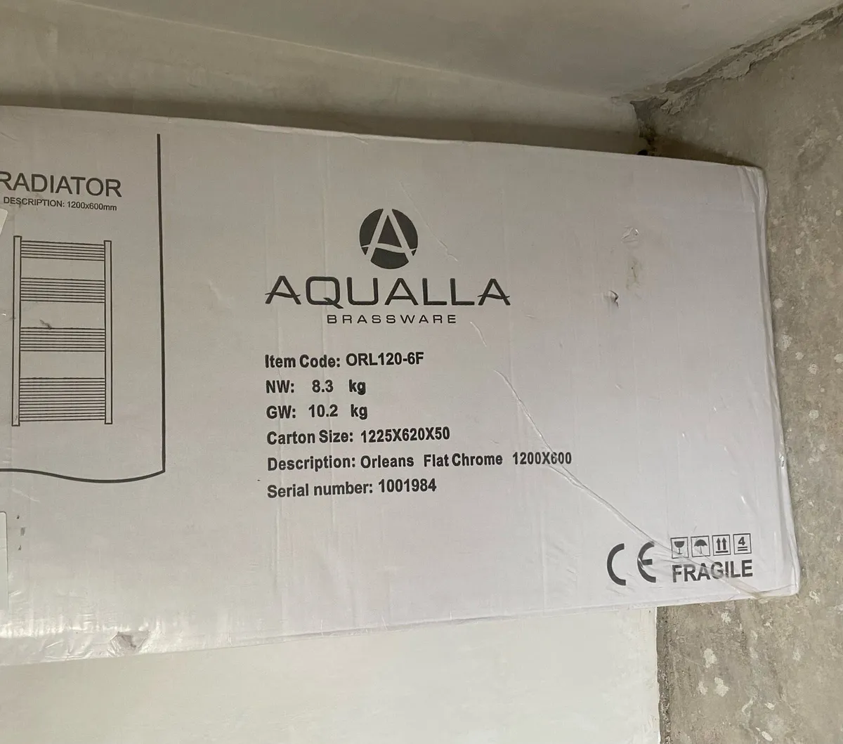 Aqualla Orleans 1200x600 Radiator / Towel Rail - Image 2