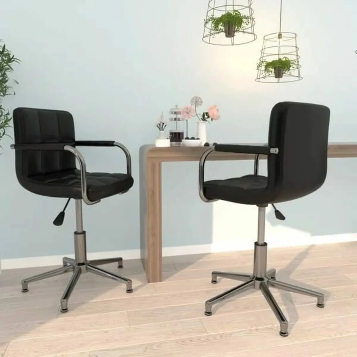 Swivel Dining Chairs 2 pcs Black Faux Leather

Des - Image 2