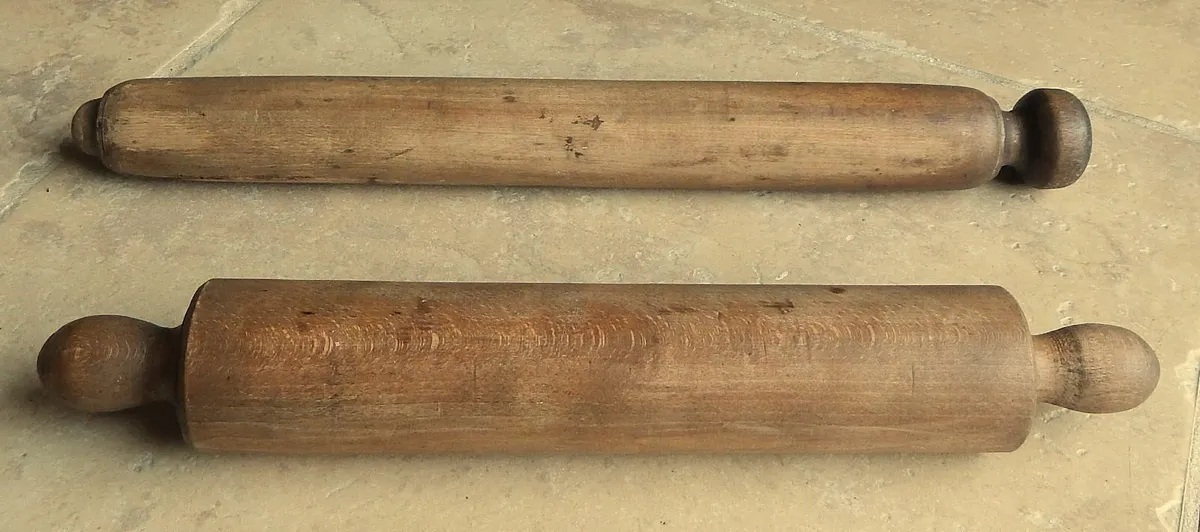 2 Vintage Wooden Rolling Pins - Image 1