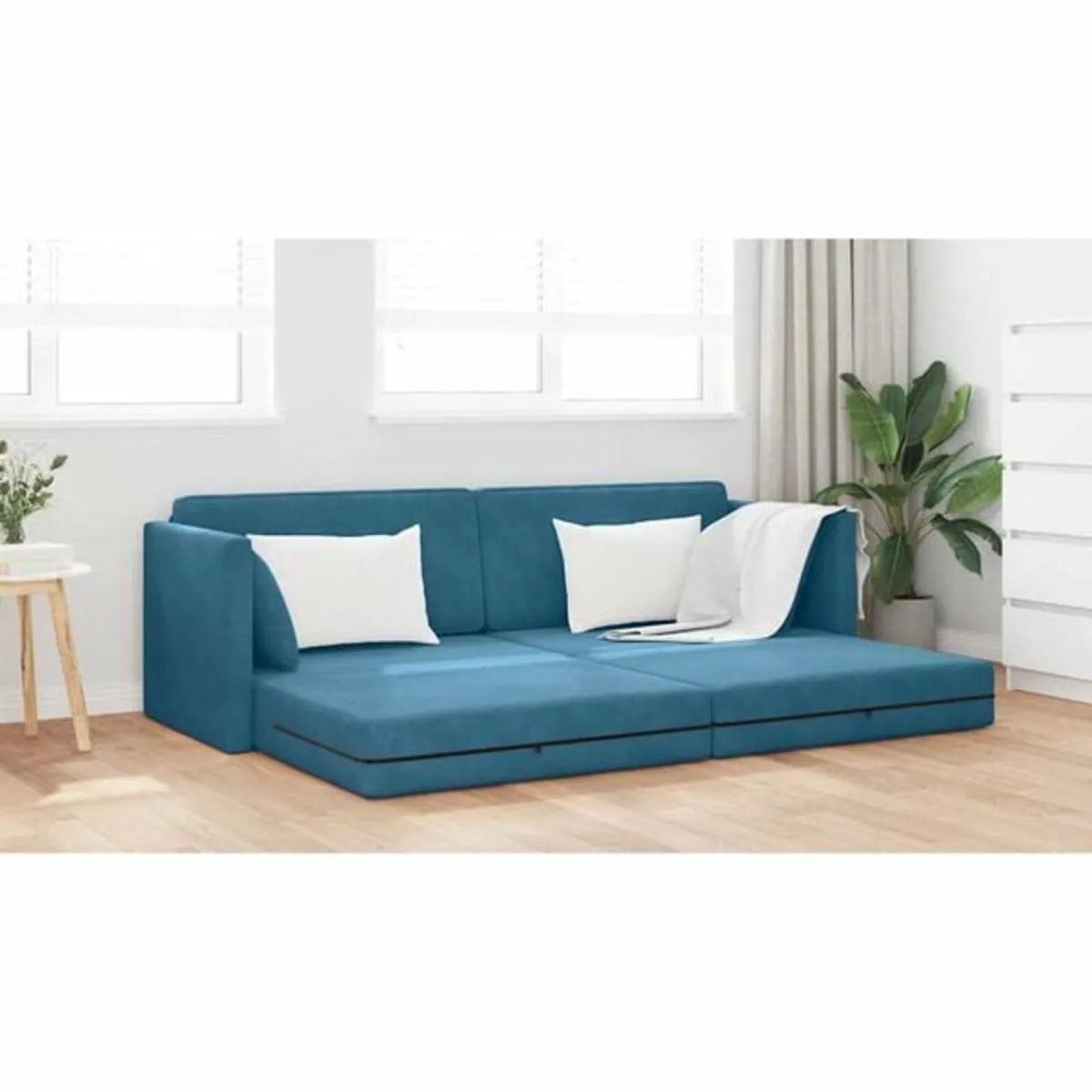 Floor Sofa Bed Blue 213 x 76 x 77 cm Velvet

Descr - Image 4