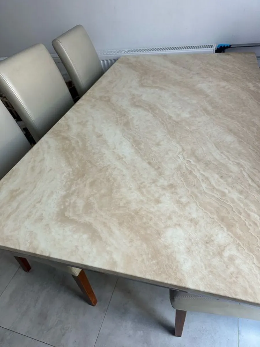 Marble dining table and 6 chairs - Image 3