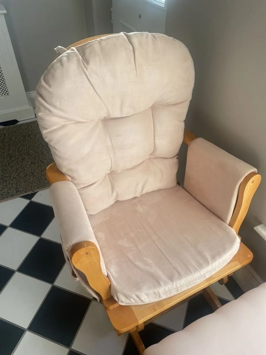 Rocking / Feeding Chair w/ Stool - Image 4